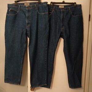 2 pair LL BEAN RELAXED FIT JEANS 38x29